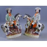 STAFFORDSHIRE FLATBACK PAIR - D Turpin and T.King, 27cms tall