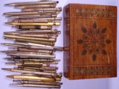 VINTAGE GOLD FILLED, ROLLED GOLD & OTHER GILT METAL PROPELLING PENCILS, 30 plus items including W