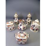 MASONS MANDALAY, six pieces including a pair of twin handled lidded vases, hexagonal jug ETC