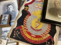 MILITARIA - an assortment of photographs, tapestry ETC