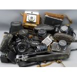 PHOTOGRAPHY - Illford Sporti cased vintage camera, Cannon A-1 35mm camera, Kowa SER cased camera,