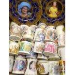 COMMEMORATIVE MUGS, PLATES ETC, a large assortment including Aynsley Victoria ETC