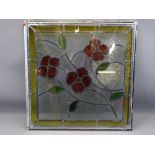 STAINED GLASS DOUBLE GLAZED PANEL, 56cms sq