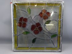 STAINED GLASS DOUBLE GLAZED PANEL, 56cms sq