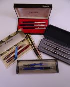 VINTAGE PENS - a small collection to include a Parker 45 Classic trio set, boxed, a Platinum pen and