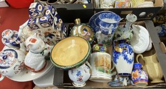 STAFFORDSHIRE & OTHER MIXED CERAMICS including an interesting moon flask ETC