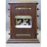 TREEN - vintage wooden desk calendar, 26cms tall