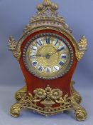 BRITISH UNITED CLOCK COMPANY FRENCH STYLE MAHOGANY & GILT METAL MOUNTED MANTEL CLOCK, the gilt