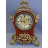 BRITISH UNITED CLOCK COMPANY FRENCH STYLE MAHOGANY & GILT METAL MOUNTED MANTEL CLOCK, the gilt