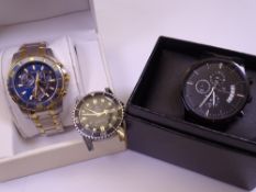 GENTLEMEN'S WRISTWATCHES (3) to include an Accurist Chronograph WR100M, boxed black ultra-modern