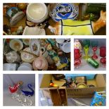 A PARCEL OF CHINA - quantity of small china animals and small containers ETC. MIXED CHINA & POTTERY,