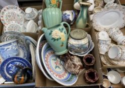 STAFFORDSHIRE TEAWARE, Blue & White and a large quantity of other china and pottery