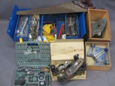 CANTILEVER TOOL BOX & CONTENTS, Stanley RB10 plane and one other vintage Stanley plane ETC