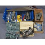 CANTILEVER TOOL BOX & CONTENTS, Stanley RB10 plane and one other vintage Stanley plane ETC