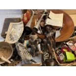 TREEN BOWL, 56cms D, New World carvings and ornaments and an assortment of miscellaneous items