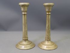 AMENDED HEIGHT - SILVER CANDLESTICKS, (2) Birmingham 1924 and 1926, 23.5cms H