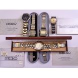 GENTLEMAN'S SEIKO WRISTWATCHES (4) with a lady's vintage Etna Watch Company stainless steel