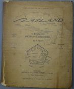 ANTIQUE BOOK/FLAT LAND A ROMANCE OF MANY DIMENSIONS with illustrations by the author A Square (