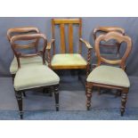 DINING CHAIR PARCEL - twin slatback, twist front leg elbow, three balloon back with 'scroll' support