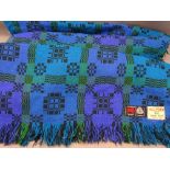 AMENDED DESCRIPTION: WELSH WOOLLEN BLANKET (IN TWO HALVES, in traditional style with tassel ends
