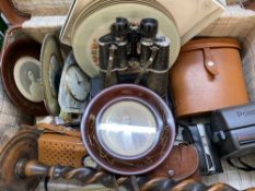 ANTLER VINTAGE SUITCASE, Hitschke vintage binoculars, wireless, clocks, cameras ETC, an assortment