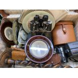 ANTLER VINTAGE SUITCASE, Hitschke vintage binoculars, wireless, clocks, cameras ETC, an assortment