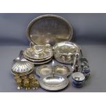 EPNS - galleried tray, gravy boat and an assortment of other items
