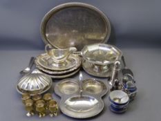 EPNS - galleried tray, gravy boat and an assortment of other items