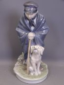 ROYAL COPENHAGEN - Shepherd boy and dog, 19cms tall