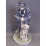 ROYAL COPENHAGEN - Shepherd boy and dog, 19cms tall