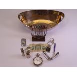 EPNS & SIMILAR ITEMS including white metal pocket watch by American Watch Company, currency ETC