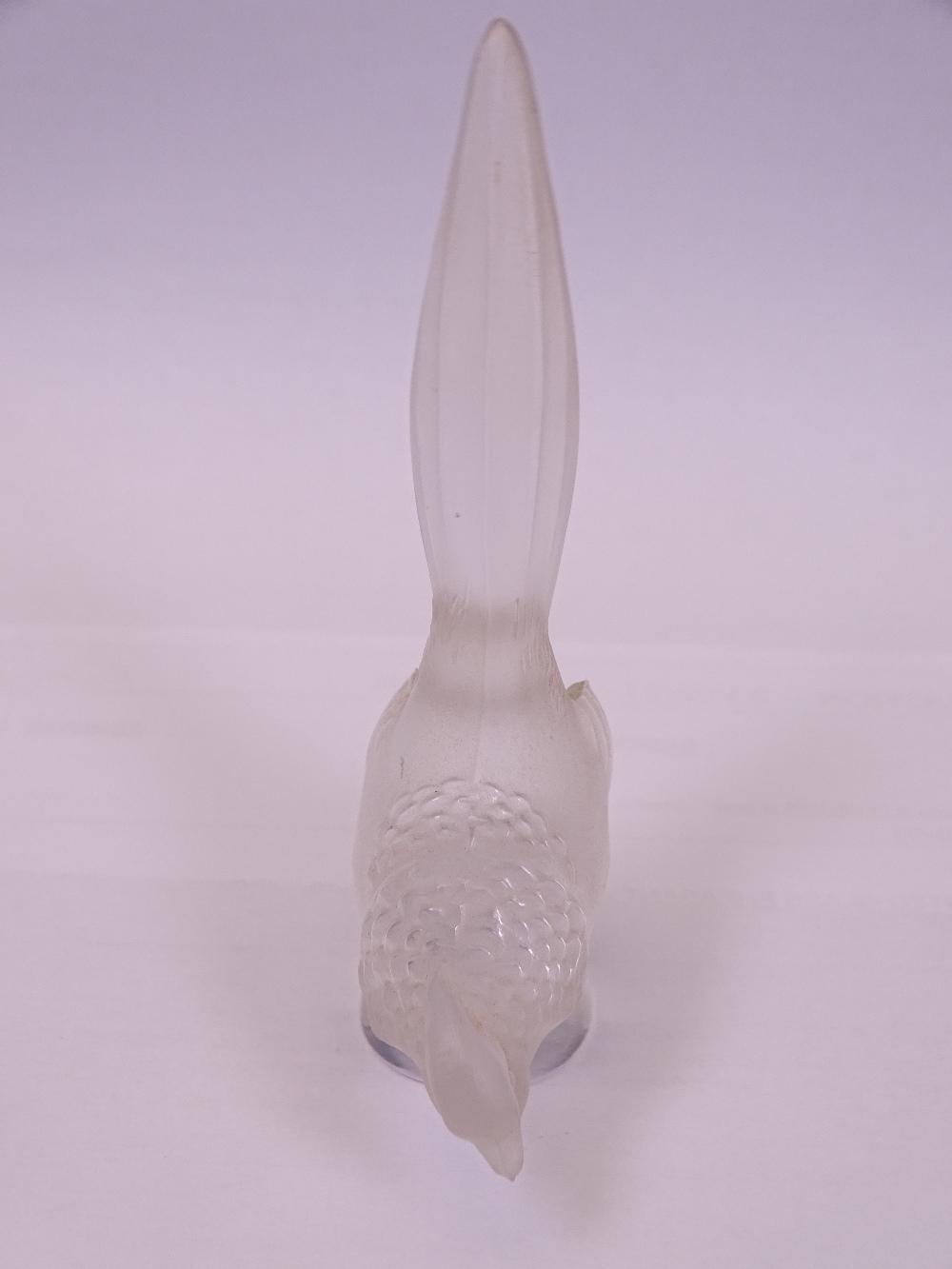 LALIQUE FROSTED GLASS PHEASANT with engraved signature 'Lalique France' to the back, 9cms H - Image 4 of 5