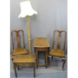 VINTAGE FURNITURE PARCEL, five items to include a neat twin-flap gate-leg table, 73cms H, 76cms L,