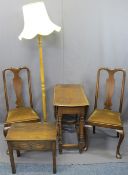VINTAGE FURNITURE PARCEL, five items to include a neat twin-flap gate-leg table, 73cms H, 76cms L,