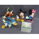DISNEY FIGURES - Mickey and Minnie Mouse, Pluto and Donald along with a Winnie the Pooh twin-handled