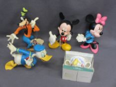 DISNEY FIGURES - Mickey and Minnie Mouse, Pluto and Donald along with a Winnie the Pooh twin-handled