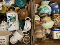 PORTMEIRION TEAPOT, Wedgwood Jasperware biscuit barrel, Teachers Whisky jug and an assortment of