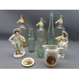 VINTAGE SODA SYPHONS COMMEMORATIVE FOR SCHWEPPES and two others also soda bottles, Staffordshire