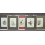 MARY BROWN watercolours, set of five - Still Life, signed, 32 x 25cms