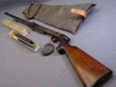 BSA vintage air rifle with associated items