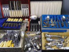 MAPPIN & WEBB & OTHER CASED & LOOSE CUTLERY including Apostle spoons, small silver content ETC