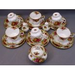 ROYAL ALBERT OLD COUNTRY ROSES TEAWARE, approximately 20 pieces