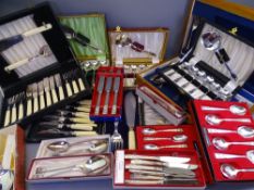 CASED CUTLERY SETS, Oneida ETC a large assortment