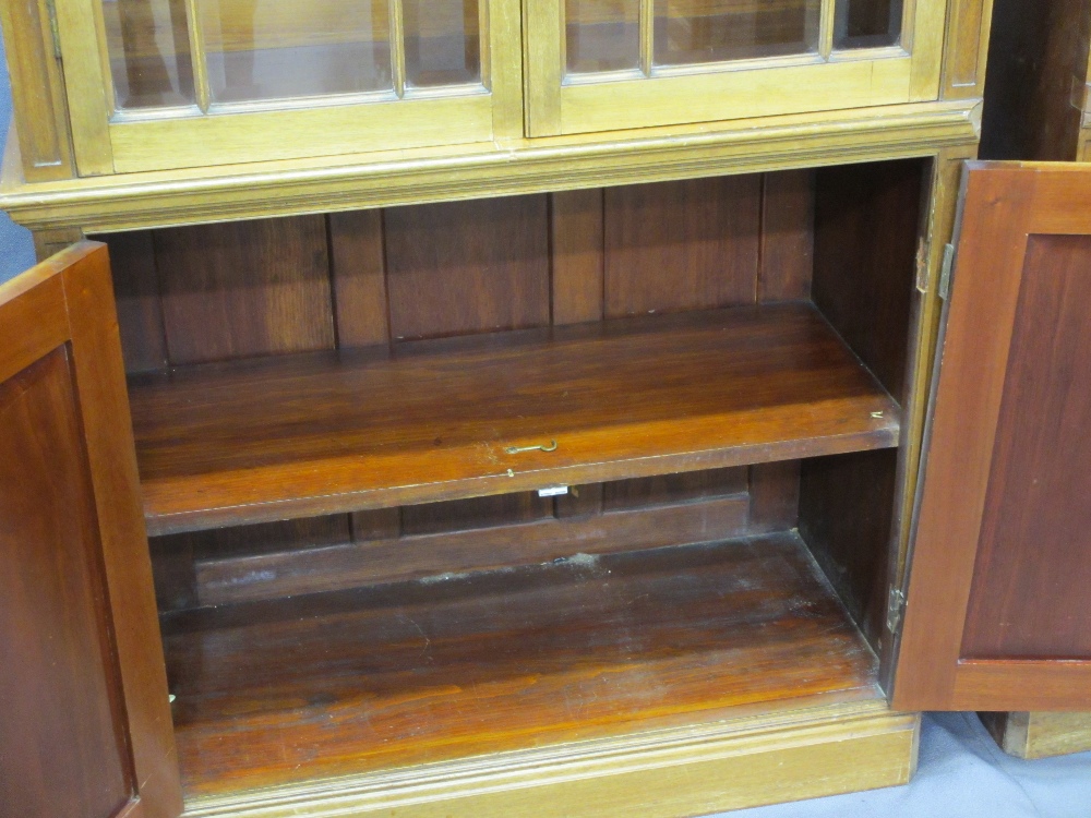 TWIN MAHOGANY GLAZED TOP BOOKCASES, 199.5cms H, 87cms W, 40cms Dboth having double - Image 5 of 5