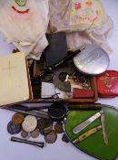 MIXED COLLECTABLES including a silver bladed mother of pearl fruit knife, charoute holder, Watermans