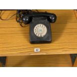 MID-CENTURY FOLDOVER TEA TROLLEY and black dial-up telephone