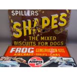 ENAMEL SIGN for Spillers 'Shapes, The Mixed Biscuits for Dogs', 50 x 76cms and advertising signs for