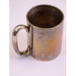 PLAIN FORM SILVER TANKARD, Birmingham 1920, indistinct makers mark, 5.6 troy ozs, 8.5cms H