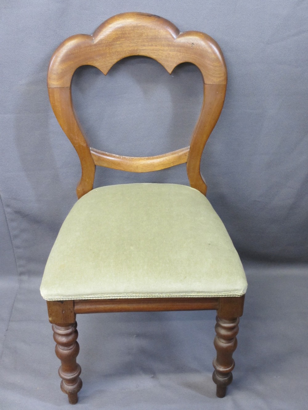 DINING CHAIR PARCEL - twin slatback, twist front leg elbow, three balloon back with 'scroll' support - Image 4 of 4