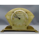 FINNIGANS LTD, MANCHESTER ART DECO STYLE BRASS & MARBLE MANTEL CLOCK